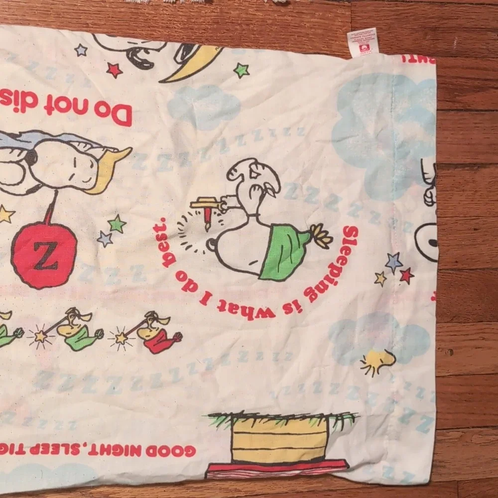 Peanuts Snoopy Pillowcase Set Standard Flannel Cotton Polyester Woodstock